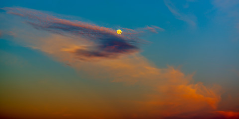 Moon at sunset