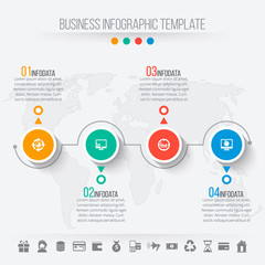 Abstract 3D Paper Infographics. Business template .Vector illustration