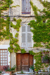 Fototapeta na wymiar Fench house with vines in Provence, France
