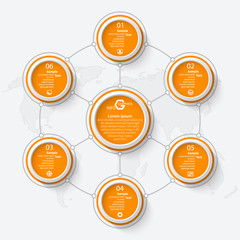 Abstract 3D Paper Infographics. Business template .Vector illustration