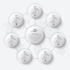 Abstract 3D Paper Infographics. Business template .Vector illustration