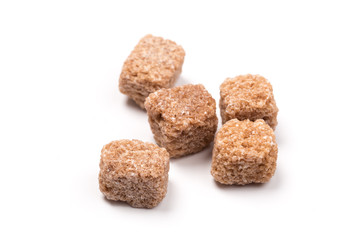 brown sugar isolated on white background. Top view.