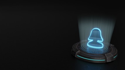 3d hologram symbol of user  icon render