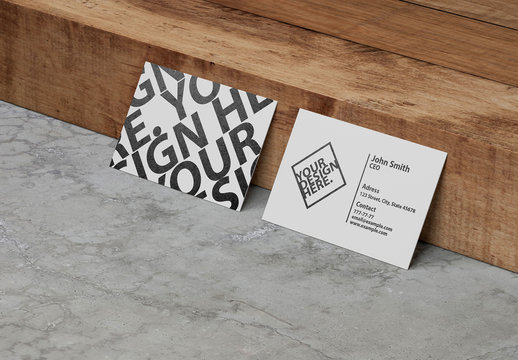 Mockup of Two Business Cards