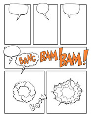 Comics blank layout template background