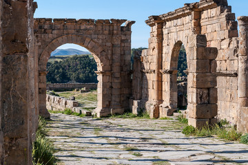 Djémila, Algeria - 05/09/2015: Ancient Roman ruins of Djémila (Cuicul)