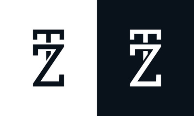 Minimalist line art letter TZ logo. This logo icon incorporate with letter T and Z in the creative way.