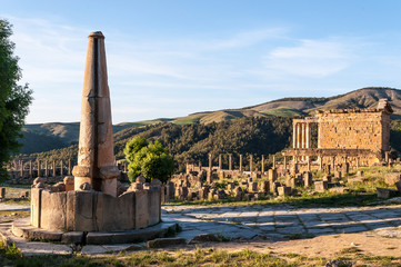 Djémila, Algeria - 05/09/2015: Ancient Roman ruins of Djémila (Cuicul)