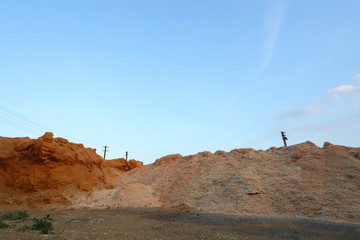 A large batch of waste, sawdust for processing in the woodworking industry; processing of wood...
