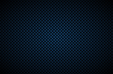 Dark abstract background with blue corners, carbon fiber, simple illustration