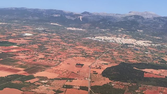red fields of spanish island mallorca