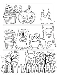 Comic blank layout template Halloween background