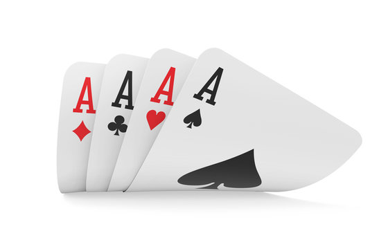 Four Aces Playing Cards Isolated