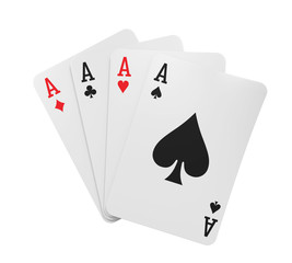 Four Aces Playing Cards Isolated