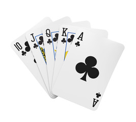 Royal Flush Playing Cards Isolated