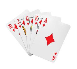 Royal Flush Playing Cards Isolated