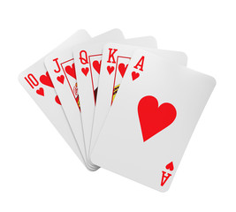 Obraz premium Royal Flush Playing Cards Isolated