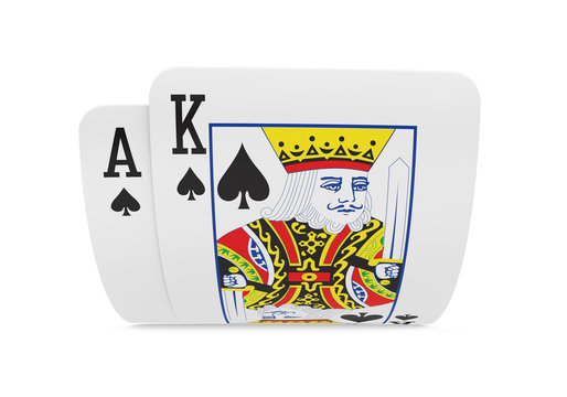 Pair of Ace and King Playing Cards Isolated