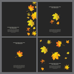 Autumn cards set, templates kit, universal prints, poster design