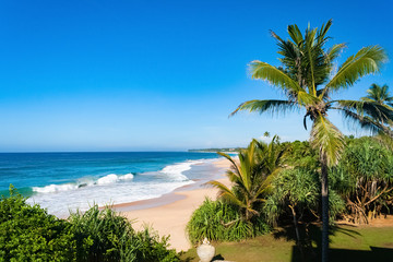 Indian ocean beach at koggala sri lanka