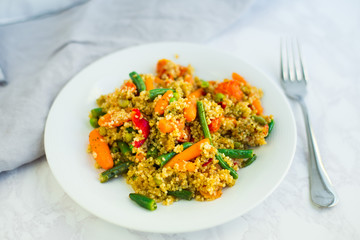 Traditional African cuisine - couscous with vegetables.