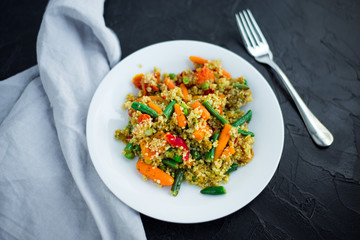 healthy dietary vegan dish - couscous with vegetables