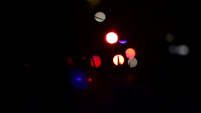 Police Siren Lights Bokeh at Night 01
