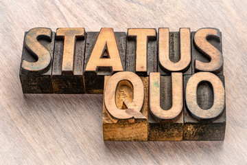 status quo words in wood type