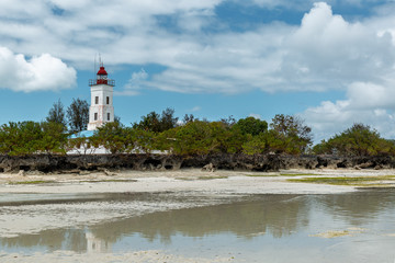 Fototapeta na wymiar Lighthouse between trees