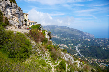 Fototapeta na wymiar Cote d'Azur vista from Sainte Agnes village in France