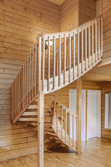 internal wooden spiral staircase