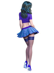 Woman in school uniform.