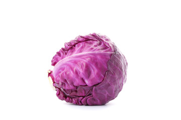 Nutritious red cabbage isolated on white background