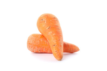 Tasty carrot isolated on white background. Harvest