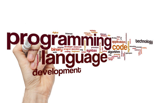 Programming language word cloud