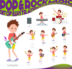 flat type Red clothing short hair boy_pop music