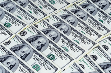 Background with united states hundred dollar notes. Money texture