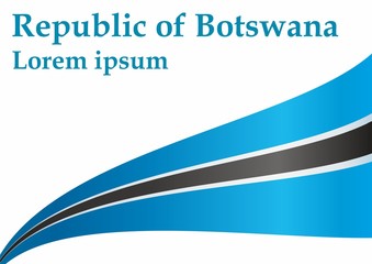 Flag of Botswana, Republic of Botswana. Template for award design, an official document with the flag of Botswana. Bright, colorful vector illustration.