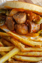 Sausage Onion Peppers Bun