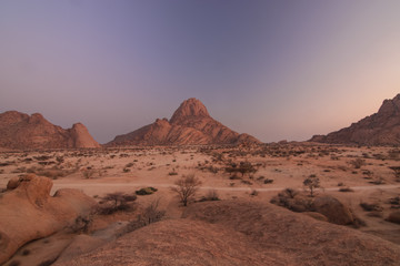 Magnificent view during sunrise in Spitzkoppe, Namibia.