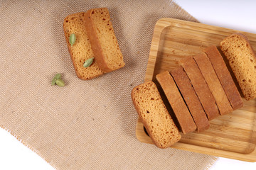 Crunchy Rusk or Toast for healthy life.