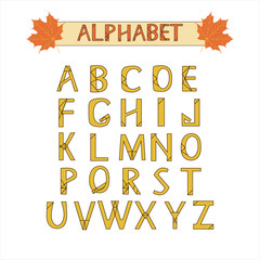English autumn vector alphabet