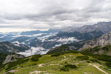 Alps with clouds