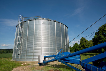 Grain storage and elevator outside view