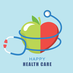 Stethoscope and Apple Vector Medicine Icon © GraphicMama