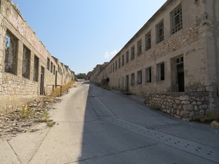 Fototapeta na wymiar street in abandon prison Goli otok