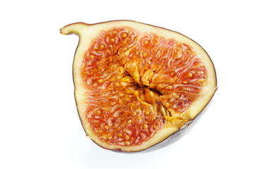 A half of a fresh fig fruit
