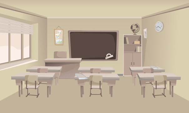Cartoon Classroom Vector Background