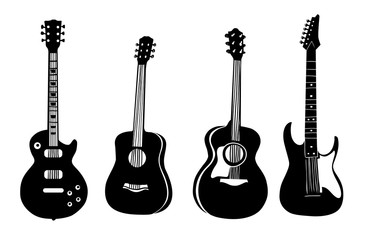 Vector Guitar Silhouettes Set
