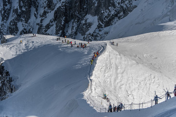 Skiers in Chamonix